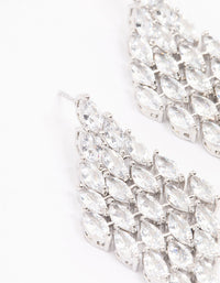 Rhodium Cubic Zirconia Teardrop Stone Drop Earrings - link has visual effect only