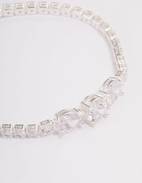 Silver Multi Cubic Zirconia Stone Tennis Bracelet - link has visual effect only