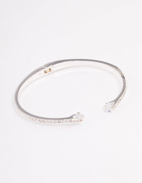 Silver Multi Cubic Zirconia Wrist Cuff