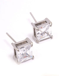 Surgical Steel Cubic Zirconia Cube Stud Earrings - link has visual effect only