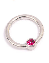 Surgical Steel Crystal Ball Clicker Ring - link has visual effect only