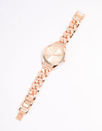 Rose Gold Chunky Crystal Chain Watch - link has visual effect only