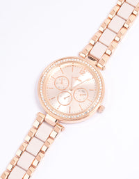 Rose Gold Two-Toned Oyster Watch - link has visual effect only