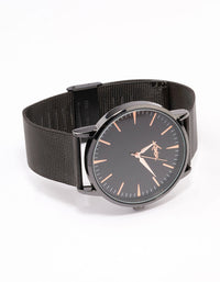 Black Coated Extra Thick Mesh Watch - link has visual effect only