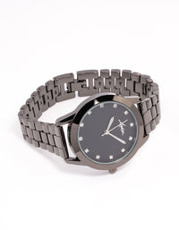 Coated Black Square Crystal Marker Watch - link has visual effect only