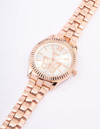 Rose Gold Butterfly Bezel Watch - link has visual effect only