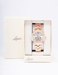 Rose Gold Butterfly Bezel Watch - link has visual effect only