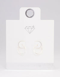 Sterling Silver Diamante Hoop Earrings - link has visual effect only