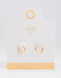 Gold Plated Sterling Silver Hoop Earrings 12mm - link has visual effect only