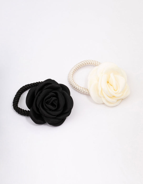 Fabric Petal Flower Hair Tie Pack