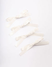 Cream Simple Hair Bows 4-Pack - link has visual effect only