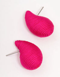 Pink Fabric Mini Teardrop Earrings - link has visual effect only