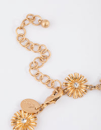 Gold Multi Flower Short Necklace - link has visual effect only