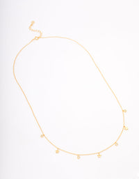 Gold Plated Sterling Silver Alternating Cubic Zirconia Star Pendant Necklace - link has visual effect only