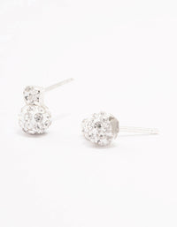 Sterling Silver Crystal Pave Ball Stud Earrings - link has visual effect only