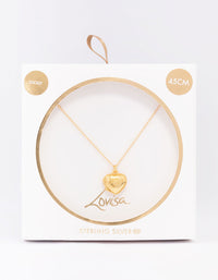 Gold Plated Sterling Silver Heart Locket Pendant Necklace - link has visual effect only