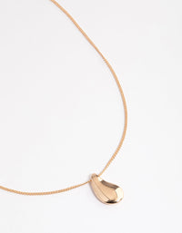 Gold Smooth Pear Pendant Necklace - link has visual effect only