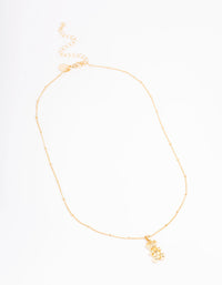 Gold Plated Bear Ball Short Necklace - link has visual effect only