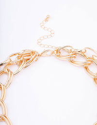 Gold Double Row Chunky Heart Necklace - link has visual effect only