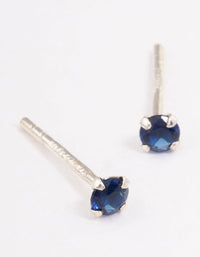 Sterling Silver Baby Blue Colour Stud Earrings - link has visual effect only