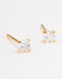 Gold Plated Sterling Silver Baby Pear Cubic Zirconia Stud Earrings - link has visual effect only