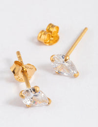 Gold Plated Sterling Silver Pear Cubic Zirconia Stud Earrings - link has visual effect only