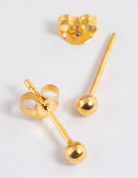 Gold Plated Sterling Silver Ball Stud Earrings 3mm - link has visual effect only