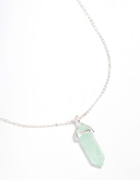 Silver Green Fluorite Shard Pendant Necklace - link has visual effect only