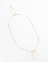 Gold Clear Quartz Semi-Precious Bottle Necklace - link has visual effect only