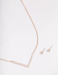 Rose Gold Cubic Zirconia Jewellery Set - link has visual effect only