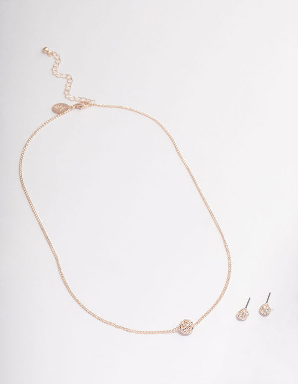 Rose Gold Fireball Jewellery Set