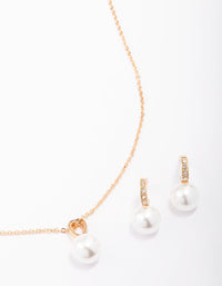 Gold Diamante Pearl Jewellery Set - link has visual effect only