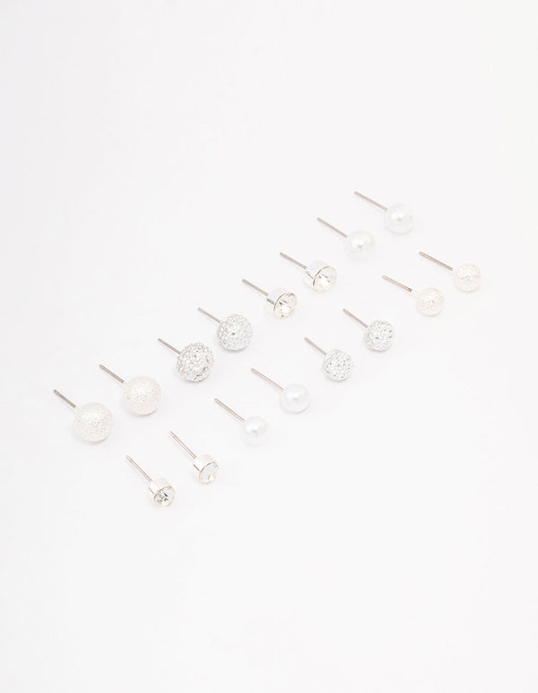 Silver Pearl Jelly Earring 8-Pack