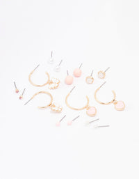 Gold Heart & Butterfly Earring 8-Pack - link has visual effect only