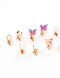 Gold Ombre Star Clip On Earring 8-Pack - link has visual effect only