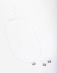 Silver Diamante Butterfly Jewellery Set - link has visual effect only