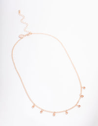 Rose Gold Alternate Diamante Necklace - link has visual effect only