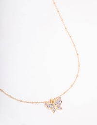 Gold Pave Ball Chain Butterfly Necklace - link has visual effect only