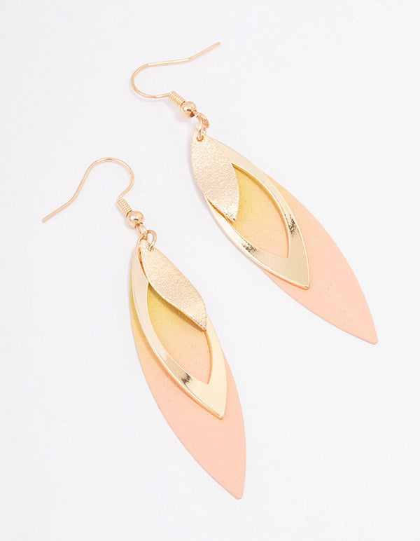 Gold Ombre Petal Drop Earrings