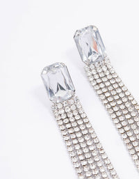 Silver Diamante Cup Chain Drop Earrings - link has visual effect only