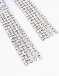 Silver Diamante Cup Chain Drop Earrings - link has visual effect only