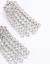 Rhodium Multi Row Cupchain Drop Earrings - link has visual effect only