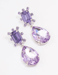 Blue Diamante Square & Teardrop Earrings - link has visual effect only