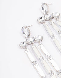 Rhodium Diamante Drop Chandelier Earrings - link has visual effect only