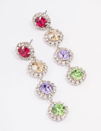 Rainbow Diamante Stone Drop Earrings - link has visual effect only