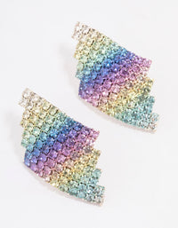 Rainbow Diamante Shape Stud Earrings - link has visual effect only