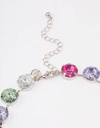 Rhodium Chunky Circle Diamante Necklace - link has visual effect only