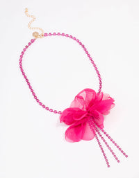 Fuchsia Cup Chain Long Flower Necklace - link has visual effect only