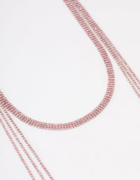 Pink Triple Row Cupchain Scarf Necklace - link has visual effect only