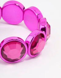 Fuchsia Chunky Diamante Stretch Bracelet - link has visual effect only